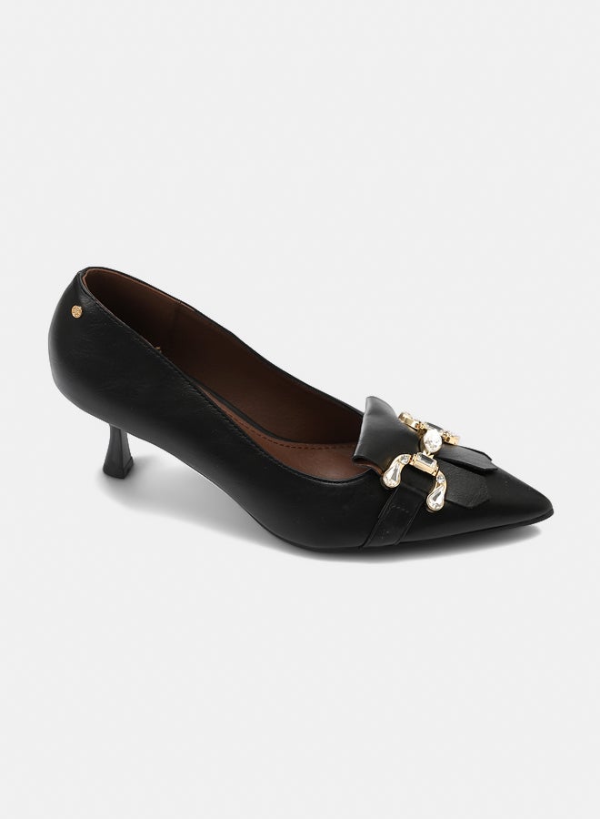 Dejavu Shoes JAL-DVTX-011 Leather With A Gold Buckle Heels For Women - Image 2