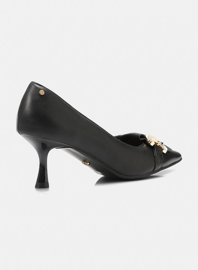 Dejavu Shoes JAL-DVTX-011 Leather With A Gold Buckle Heels For Women - Image 3