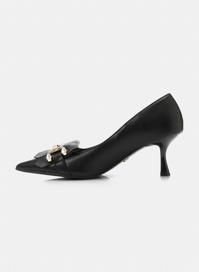 Dejavu Shoes JAL-DVTX-011 Leather With A Gold Buckle Heels For Women - Image 4