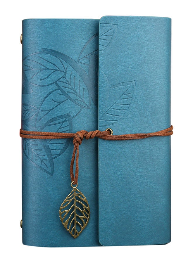 NIBEMINENT Creative Retro Autumn Leaves Travel Diary Notebook Blue