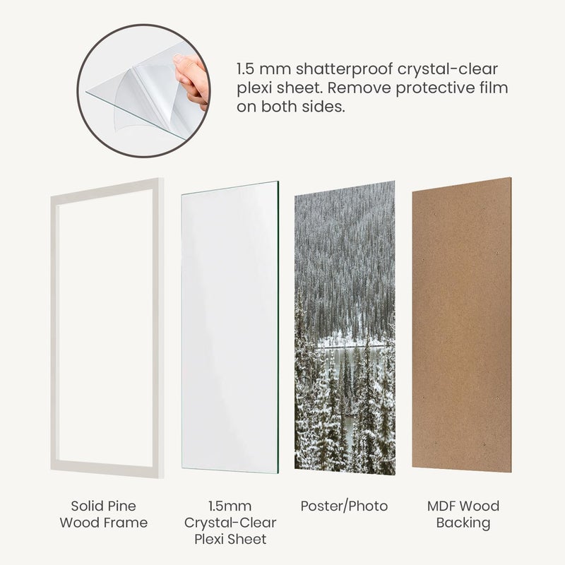 Opposite Wall - 12x16 in - Real Wood Grey Picture Frame - Lightweight, Versatile & Shatterproof - Wall Hanging Poster or Photo Frame - Wall Decor for Office, Gallery & Home - Image 4