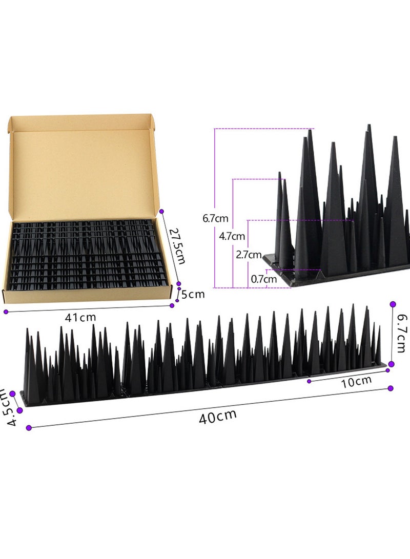 Generic Bird Spikes, 10 Pack Pigeon & Squirrel Deterrent with 4-Layer Height Design, Durable Cuttable Anti-Bird Spikes for Fence, Railing, Roof, Garden – Easy to Install & Stackable for Outdoor Use (Black)  - Image 2