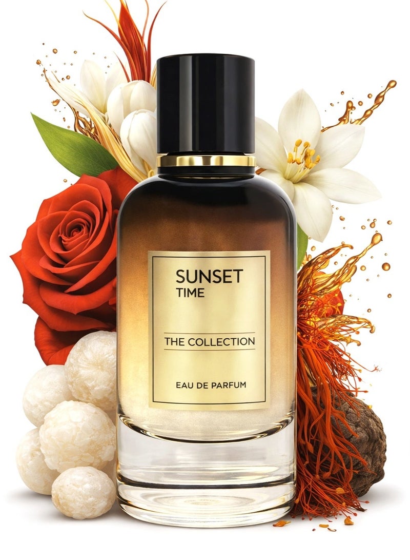 Orchid Sunset Time Pour Homme Eau de Parfum 100ml for Men | Spicy Floral Woody Perfume with Rose, Carnation & Cinnamon | Musk, Patchouli & Saffron Base - Image 1