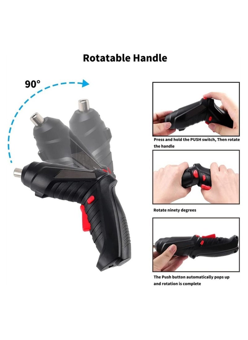 Y&D - Electric Screwdriver, 47 in 1 Rechargeable and Rotatable 3.5Nm Max Torque Cordless Screwdriver Set with Built-in LED, 3.6V, 1300mAh, Easy for Small Home Projects - Image 1