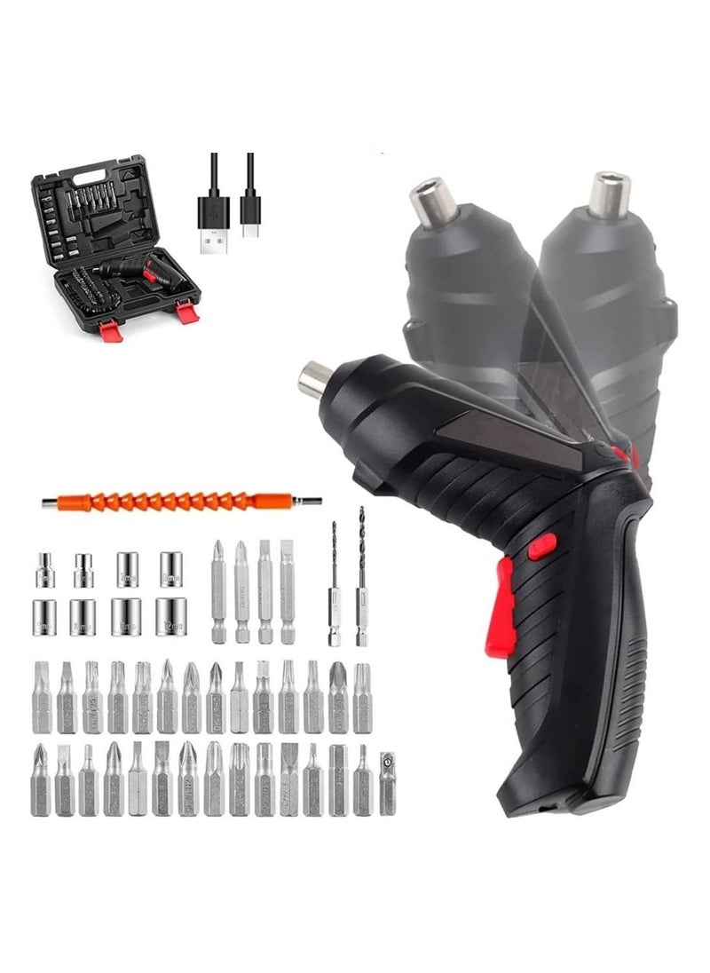 Y&D - Electric Screwdriver, 47 in 1 Rechargeable and Rotatable 3.5Nm Max Torque Cordless Screwdriver Set with Built-in LED, 3.6V, 1300mAh, Easy for Small Home Projects - Image 1