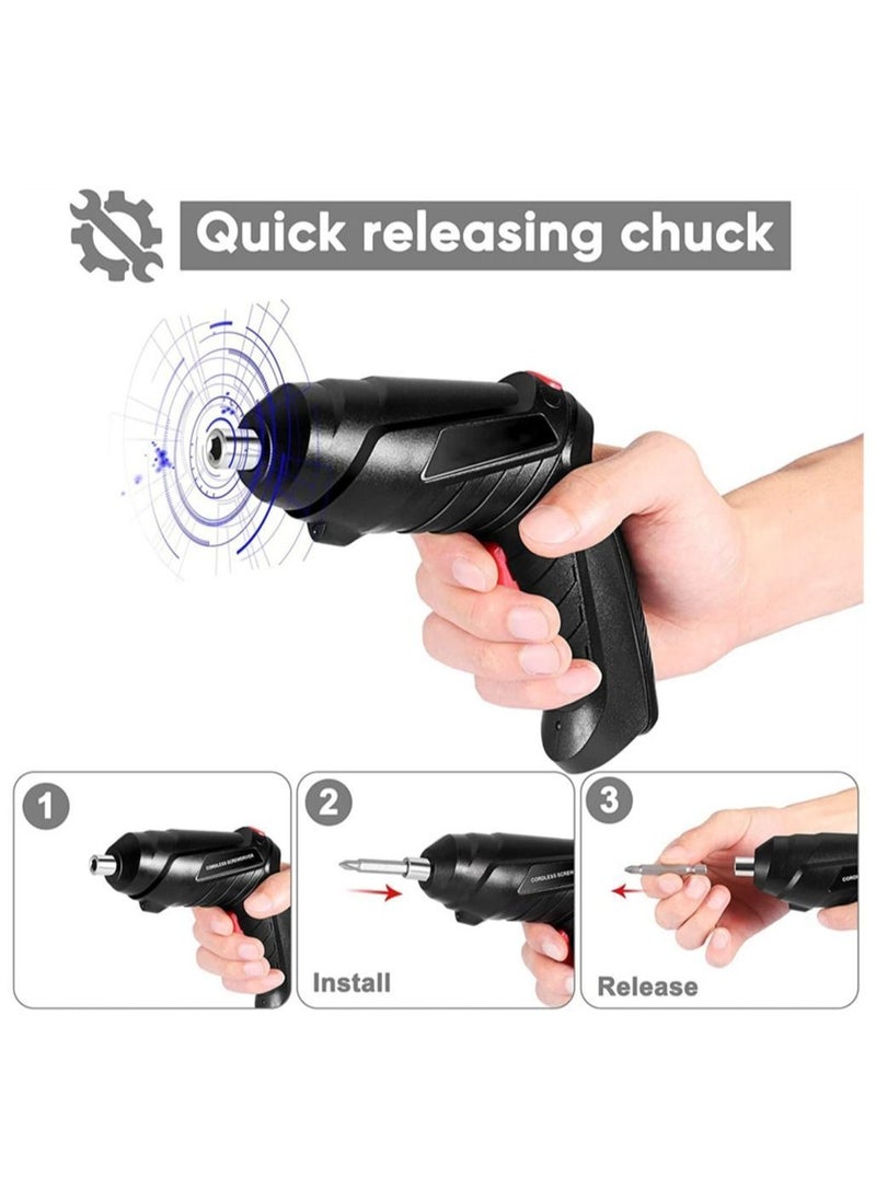 Y&D - Electric Screwdriver, 47 in 1 Rechargeable and Rotatable 3.5Nm Max Torque Cordless Screwdriver Set with Built-in LED, 3.6V, 1300mAh, Easy for Small Home Projects - Image 1