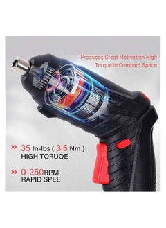 Y&D Electric Screwdriver, 47 in 1 Rechargeable and Rotatable 3.5Nm Max Torque Cordless Screwdriver Set with Built-in LED, 3.6V, 1300mAh, Easy for Small Home Projects  - Image 4