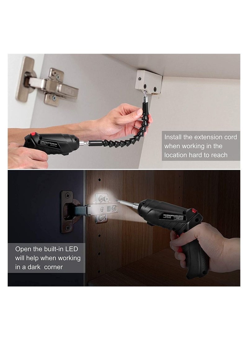 Y&D - Electric Screwdriver, 47 in 1 Rechargeable and Rotatable 3.5Nm Max Torque Cordless Screwdriver Set with Built-in LED, 3.6V, 1300mAh, Easy for Small Home Projects - Image 1