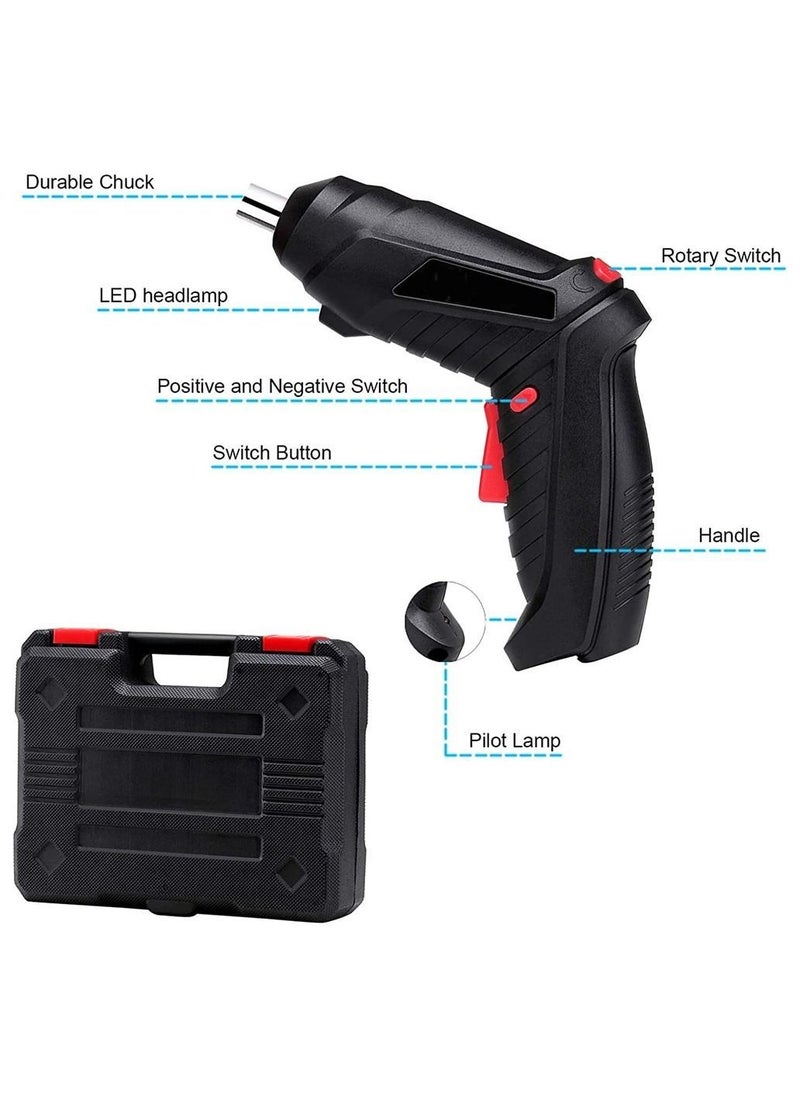 Y&D - Electric Screwdriver, 47 in 1 Rechargeable and Rotatable 3.5Nm Max Torque Cordless Screwdriver Set with Built-in LED, 3.6V, 1300mAh, Easy for Small Home Projects - Image 1