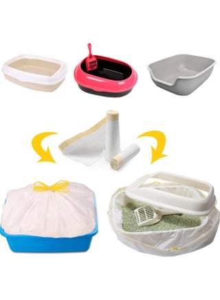 Cat Litter Box Lined With Trash Bag With Thick Drawstring, Suitable For cat Litter Box, Pet Supplies (36" x 18") - view 2