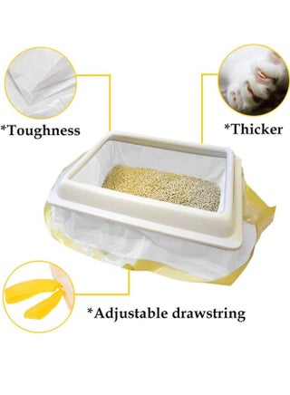 Cat Litter Box Lined With Trash Bag With Thick Drawstring, Suitable For cat Litter Box, Pet Supplies (36" x 18") - view 3