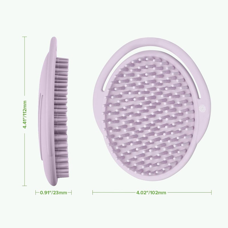 haakaa فرشاة شامبو سيليكون هاكaa  فرشاة قشرة الرأس  مشط  فرك شعر الأطفال  أساسيات حديثي الولادة  1 حزمة لافندر - Image 2