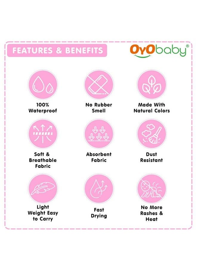 OYO BABY Waterproof Quick Dry Sheet For Baby; Bed Pad ; Baby Bed Protector Sheet For Toddler Children (Medium (100Cm X 70Cm) Pink)  - Image 4