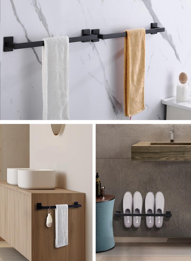LANC Black Towel Bar for Bathroom Wall Mounted 16-Inche Matte Black Bath Towel Rack Stainless Steel Towel Rod for Cabinet Kitchen Towel Holder Towel Hanger Towel Rail, A9010MB-L4 - Image 5