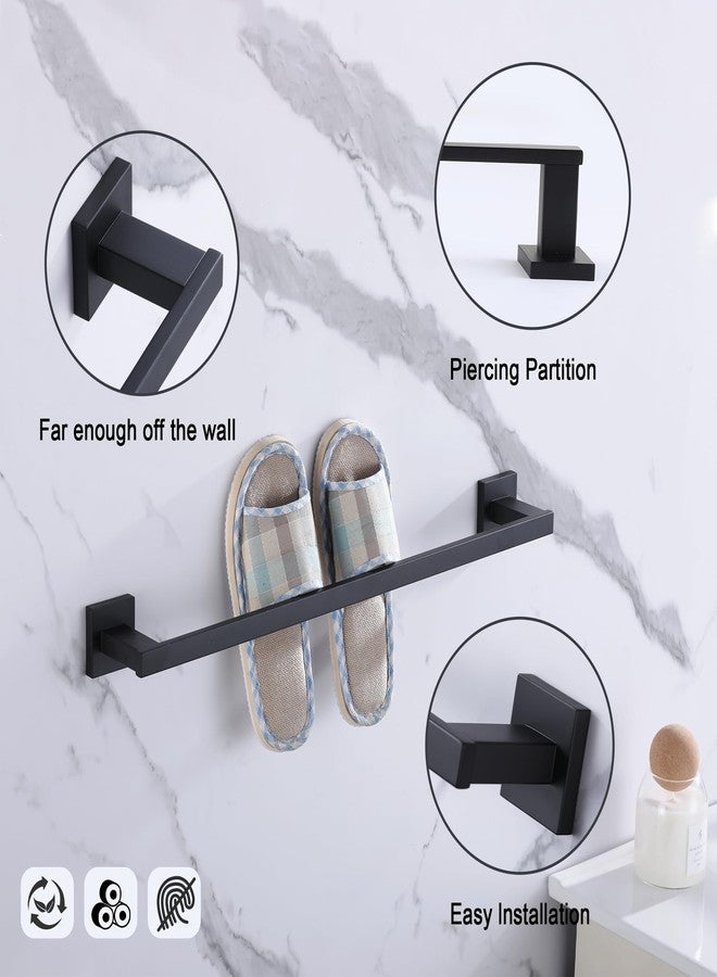 LANC Black Towel Bar for Bathroom Wall Mounted 16-Inche Matte Black Bath Towel Rack Stainless Steel Towel Rod for Cabinet Kitchen Towel Holder Towel Hanger Towel Rail, A9010MB-L4 - Image 4