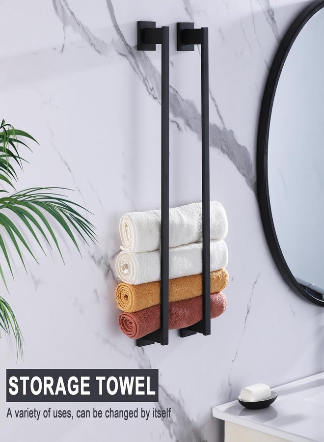 LANC Black Towel Bar for Bathroom Wall Mounted 16-Inche Matte Black Bath Towel Rack Stainless Steel Towel Rod for Cabinet Kitchen Towel Holder Towel Hanger Towel Rail, A9010MB-L4 - Image 3