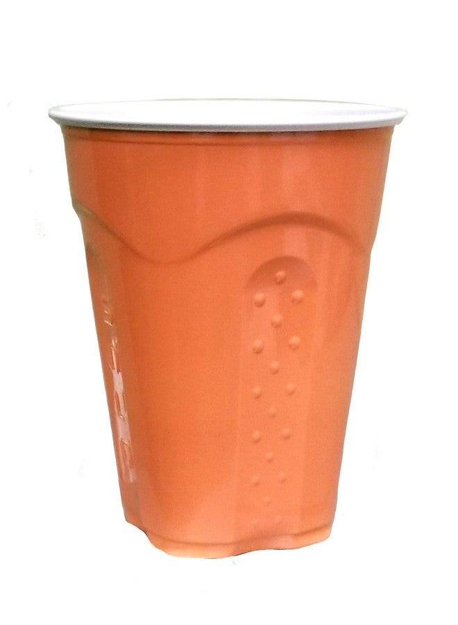 Solo Squared Party Cups, 18 Ounce, Living Coral, 50 Cups (Like Orange) - Image 1