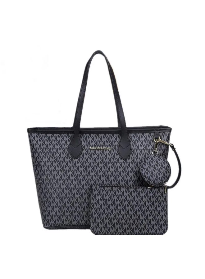 MK Signature-print canvas tote bag 3-1 (BLACK)