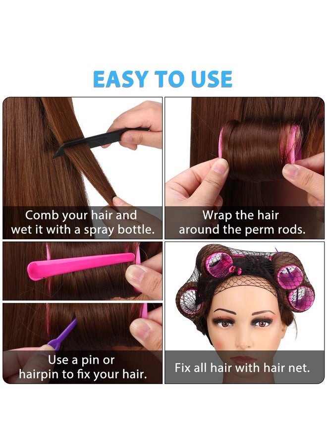 WILLBOND 141 Pieces Hair Rollers Set Include 60 Plastic Hair Rollers (Multicolor,6 Size) - Image 4