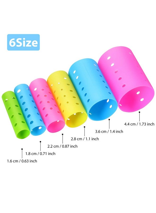 WILLBOND 141 Pieces Hair Rollers Set Include 60 Plastic Hair Rollers (Multicolor,6 Size) - Image 2