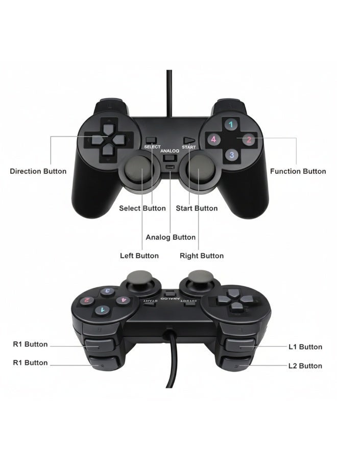 Wired USB Game Controller – Dual Analog Joysticks, Vivid Action Buttons,1.8 Cable and Seamless PC Integration - Image 2