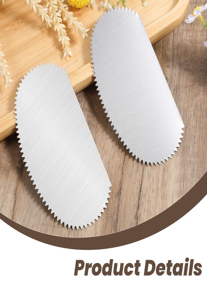 YQQYG 4 PCS Stainless Steel Pottery Ribs, Metal Scraper Ceramic Tools, Silver Pottery Tools, Serrated Scraper Ceramic Tools for Pottery Sculpture - Image 3