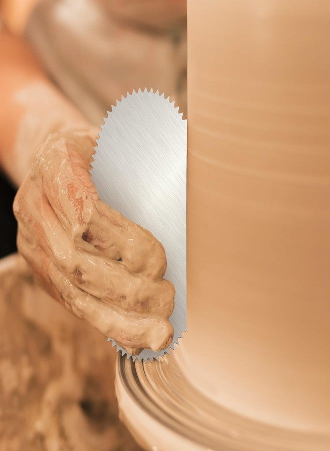 YQQYG 4 PCS Stainless Steel Pottery Ribs, Metal Scraper Ceramic Tools, Silver Pottery Tools, Serrated Scraper Ceramic Tools for Pottery Sculpture - Image 4