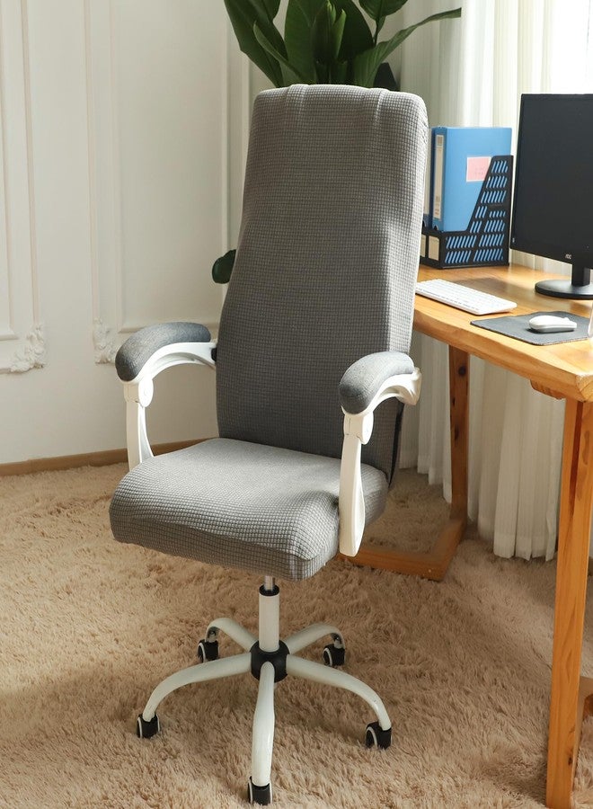 FORCHEER Large Office Chair Covers Stretchable XL Office Chair Cover, Big and Tall Computer Chair Covers (Large,Light Grey) - Image 4