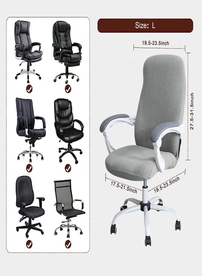 FORCHEER Large Office Chair Covers Stretchable XL Office Chair Cover, Big and Tall Computer Chair Covers (Large,Light Grey) - Image 5