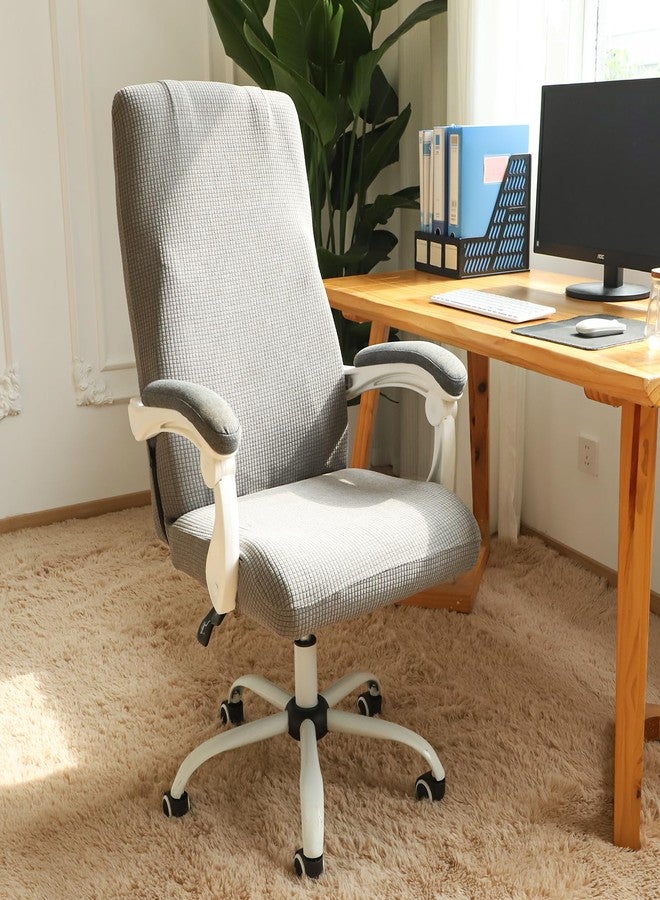 FORCHEER Large Office Chair Covers Stretchable XL Office Chair Cover, Big and Tall Computer Chair Covers (Large,Light Grey) - Image 2