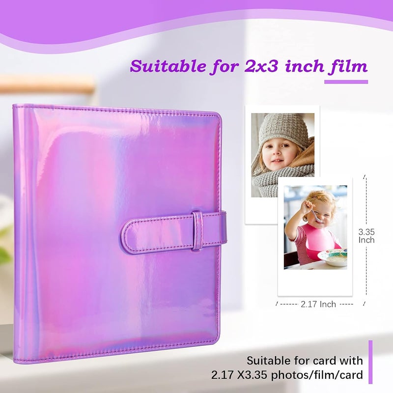 Ruibytree 360 Pockets Mini Photo Album for Fujifilm Instax Mini 12 11 9 40 99 90 8 7 Evo LiPlay,Compatible with Polaroid Snap/PIC-300/Z2300 Cameras & Zip Instant Printer, Kodak 2X3 Film (Magic purple) - Image 2