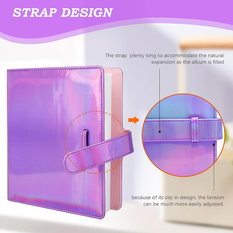 Ruibytree 360 Pockets Mini Photo Album for Fujifilm Instax Mini 12 11 9 40 99 90 8 7 Evo LiPlay,Compatible with Polaroid Snap/PIC-300/Z2300 Cameras & Zip Instant Printer, Kodak 2X3 Film (Magic purple) - Image 5