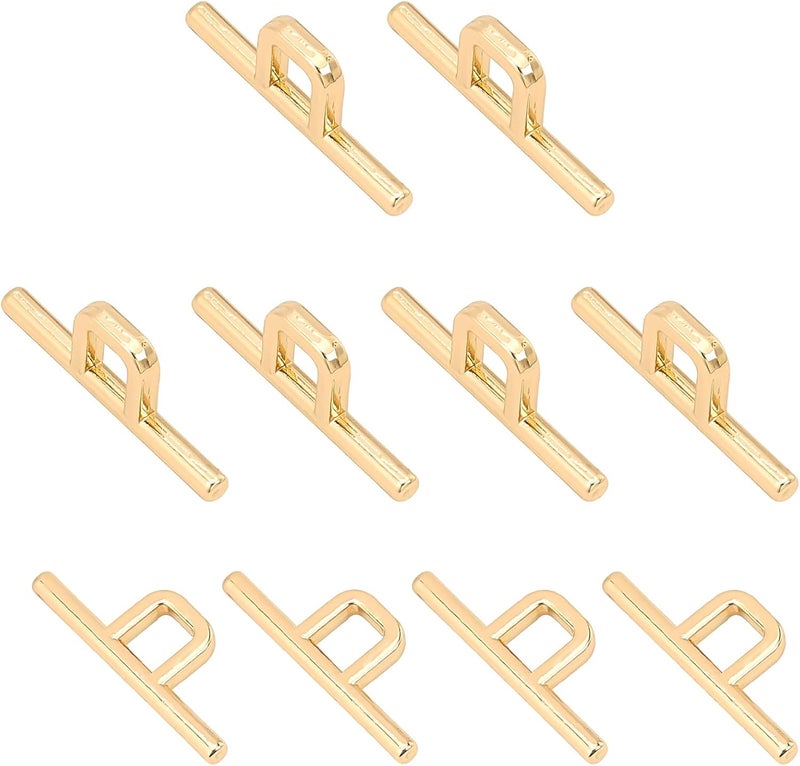 comfrt 10Pcs Metal Toggle Clasps, Alloy Square T-Bar Closure Connectors Gold Toggle Jewelry Clasps Bag Buckle Hardware for DIY Necklace Chain Bracelet Finding Jewelry Making, 35x13mm, Inner Dia: 6.3mm - Image 1