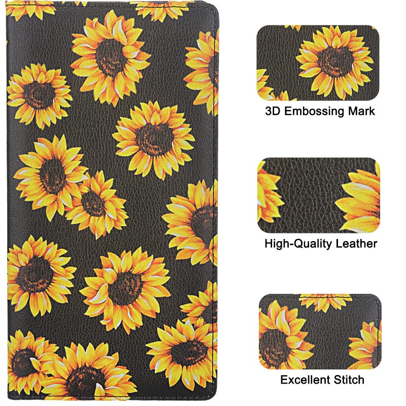 LumiMokki Premium Car Registration & Insurance Card Holder with Magnetic Shut, Vehicle Glove Box Car Organizer - For Documents, Cards, License (Sunflower B) - Image 5