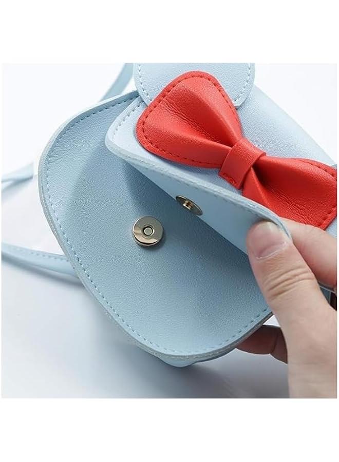 HOOKOR Little Girls Toddlers Mini Crossbody Shoulder Bag Coin Purse with Cute Mouse Ear Bowknot (Blue) - Image 3
