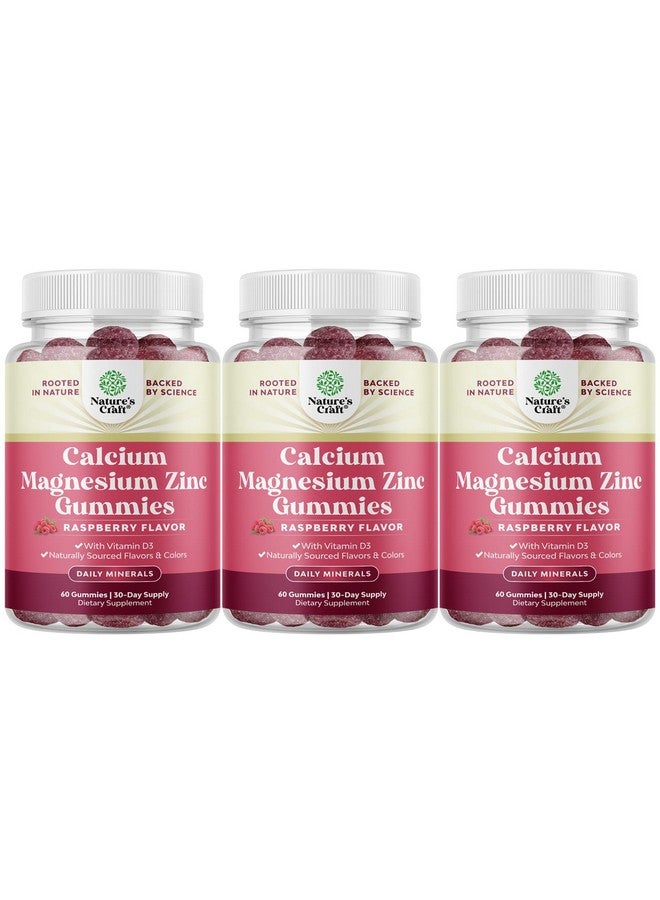 Natures Craft جواهر الكالسيوم والمغنيسيوم والزنك - مكملات المغنيسيوم والزنك والكالسيوم مع فيتامين د3 لصحة الأسنان والعظام - معتمد كوشير خالي من الكائنات المعدلة وراثيًا وخالي من الجيلاتين وصديق للنباتيين (إمداد لمدة 3 أشهر) - Image 1