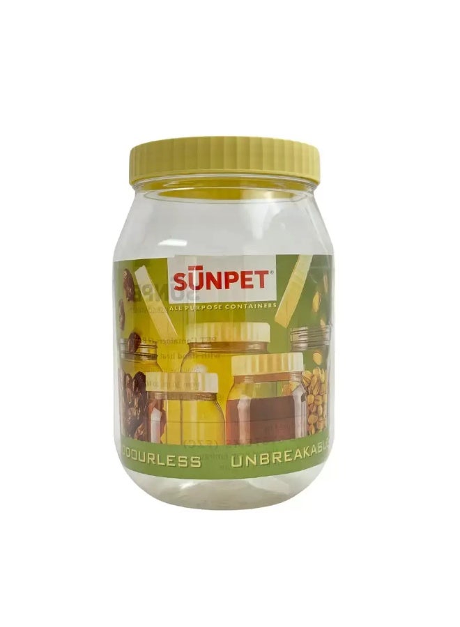 Sunpet Sunpet Multipurpose Large Size Top Yellow Plastic Large Food Storage Container- 3000ml - Image 1