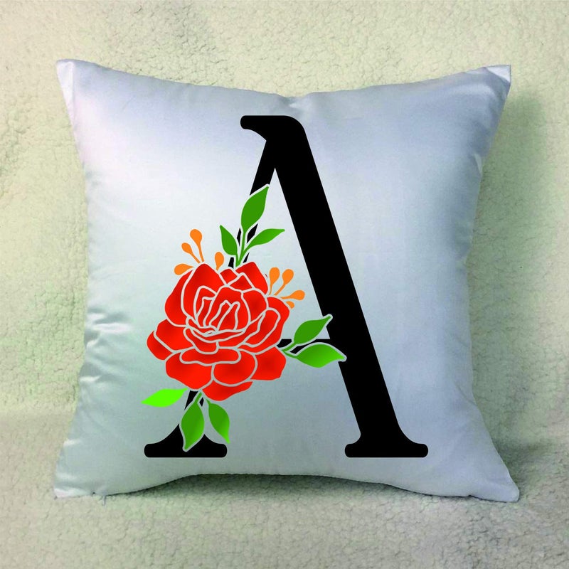 PICRAZEE PICRAZEE Name Initials Letter Alphabet Cushion Combos 1 PrintedCushion Cover with Filler1 Printed White Ceramic Mug 1 Printed Key Ring Alphabet A - Image 2