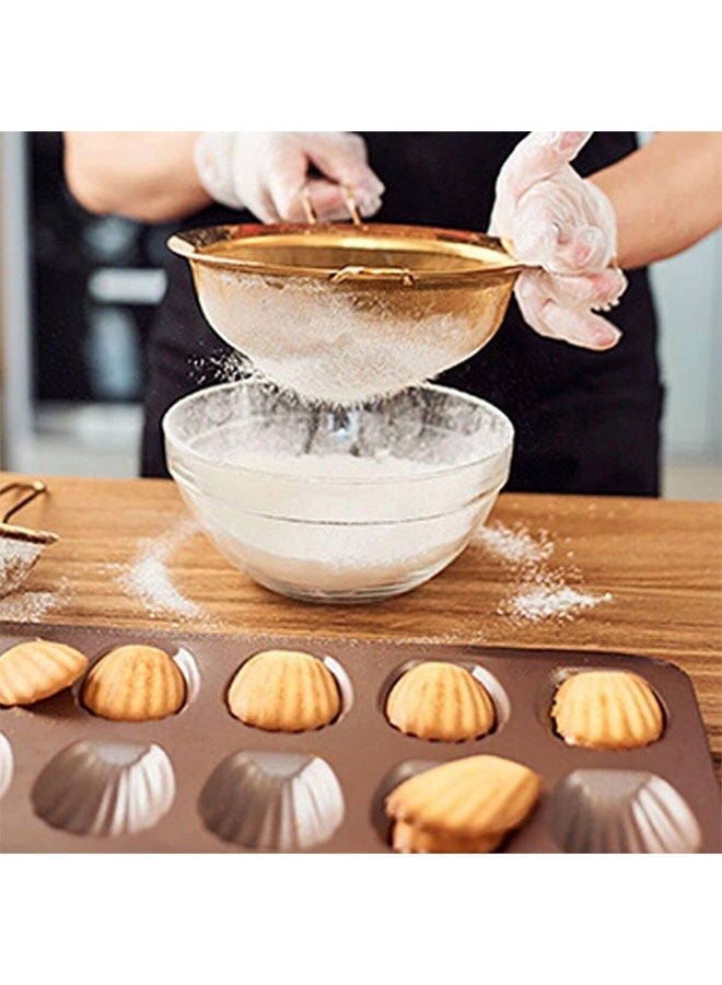 Madeleine Mold Cake Pan, 12-Cavity Non-Stick Spherical Shell Madeline Bakeware for Oven Baking (Gold) - Image 4
