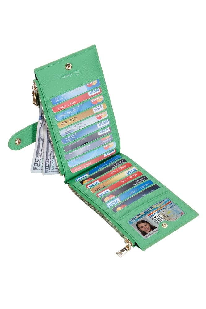 Travelambo RFID Wallet Women Large Size Bifold Multi Card Wallet Case with Zipper Pocke Credit Card Holder for Women - Image 3