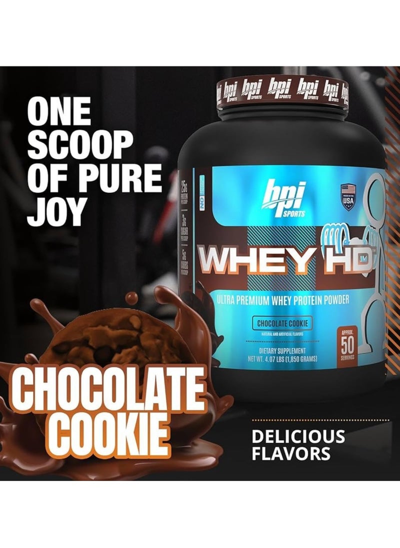 BPI SPORTS - Protein Whey HD Supports Building Lean Muscle Mass - Chocolate Cookie - (4 lb) - Image 1