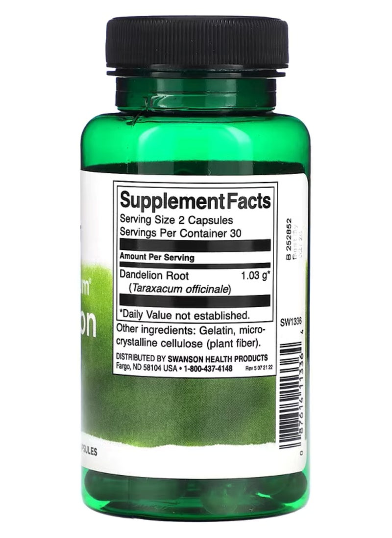 SWANSON Full Spectrum Dandelion Root 515 mg 60 Caps  - Image 2