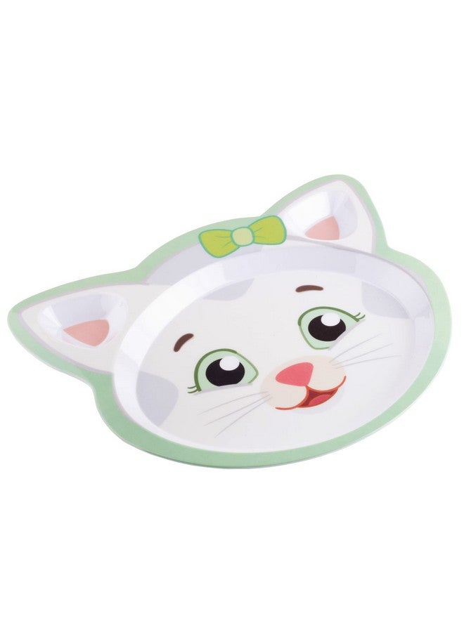 أس سي أس دايركت 4 أطباق طعام دانيال تايجر - أطباق لطيفة للأطفال مع دانيال تايجر، عربة، قطة كاترينا وإيلينا - أقسام مقسمة للتحكم في الحصص وتناول طعام صحي، آمنة للغسل في غسالة الأطباق - Image 4