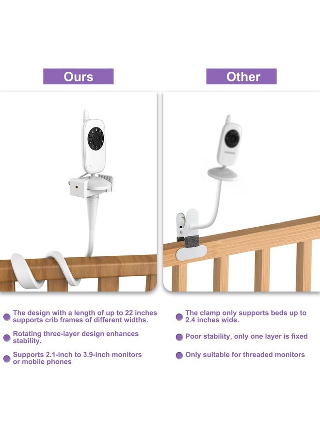 Hellobaby HelloBaby Baby Monitor Stand, Compatible with HB30, HB32 and Most Light-Weight Type Baby Cameras, Suitable for Smartphone, Baby Monitor Mount, Universal Baby Camera Holder, Suitable for a Baby Crib  - Image 2