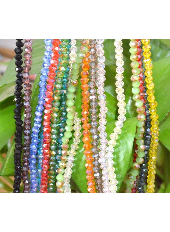 Catoterm Catotrem Faceted Glass Crystal Beads Strands Briolette Rondelle Crystal Beads Spacer for Jewelry Making 15 Colors 2100pcs 4MM - Image 2