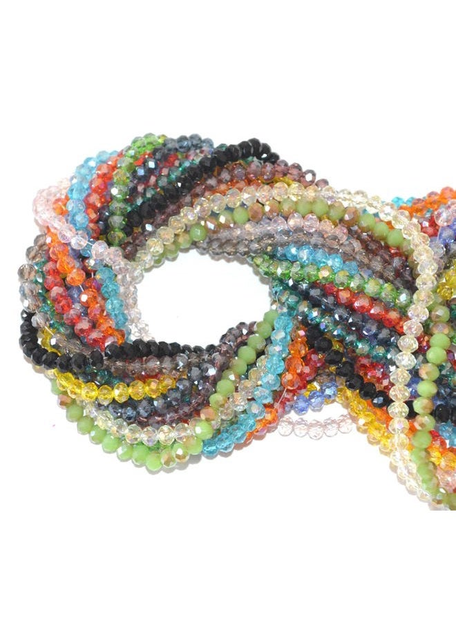 Catoterm Catotrem Faceted Glass Crystal Beads Strands Briolette Rondelle Crystal Beads Spacer for Jewelry Making 15 Colors 2100pcs 4MM - Image 5