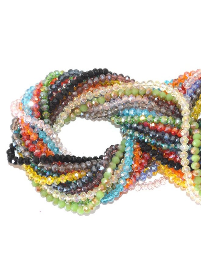 Catoterm Catotrem Faceted Glass Crystal Beads Strands Briolette Rondelle Crystal Beads Spacer for Jewelry Making 15 Colors 2100pcs 4MM - Image 1