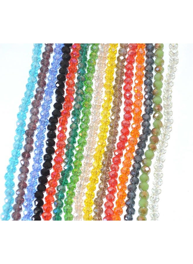 Catoterm Catotrem Faceted Glass Crystal Beads Strands Briolette Rondelle Crystal Beads Spacer for Jewelry Making 15 Colors 2100pcs 4MM - Image 4