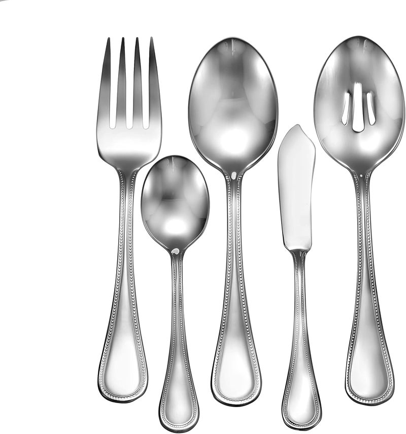 Liberty Tabletop Pearl 45piece 1810 Flatware Set Service for 8 Includes Serving Pieces Silverware Made in USA - Image 2