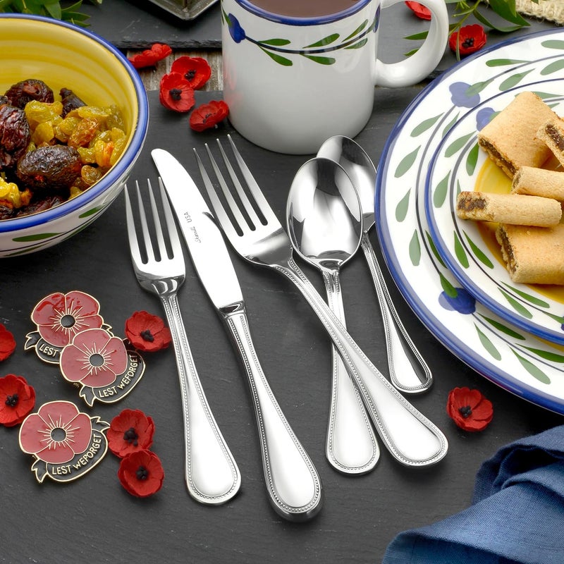 Liberty Tabletop Pearl 45piece 1810 Flatware Set Service for 8 Includes Serving Pieces Silverware Made in USA - Image 4